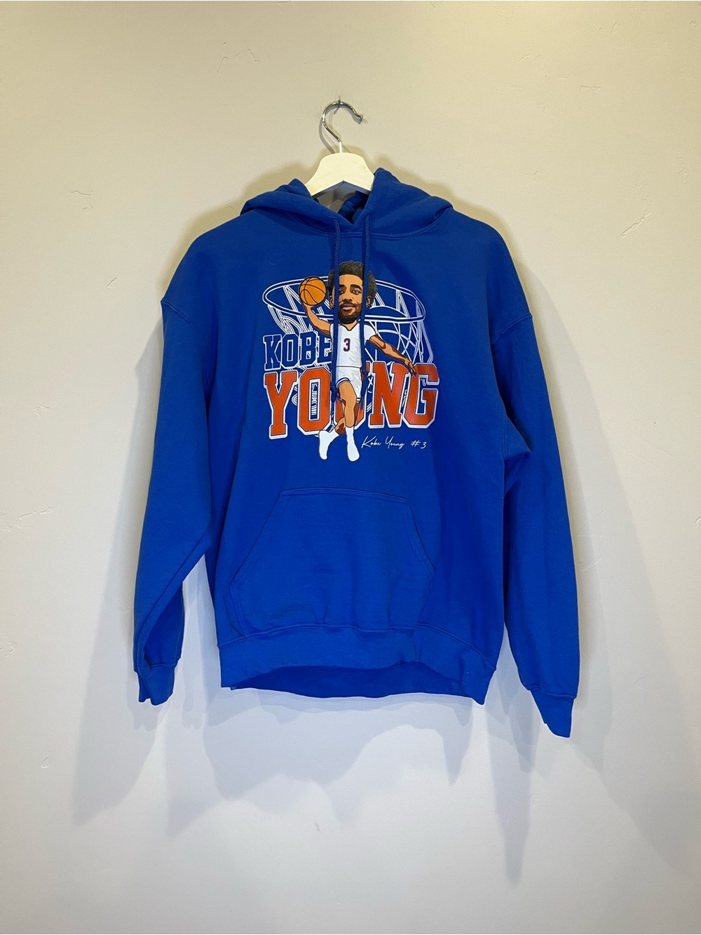 Blue Graphic Pullover Hoodie